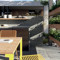 Další ukázky realizací: Dlaždice RAKO VALS OUTDOOR propojí dům se zahradou.