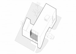 Ateliérový dům v Ratiboři, axonometrie celku, studio OBJEKTOR