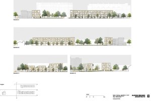 Alison Brooks Architects, obytný soubor Ely Court, vizualizace