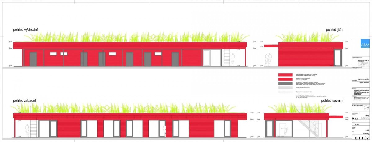 Rozvoj areálu Opatovického mlýna, ubytovna, pohledy, ABM architekti.