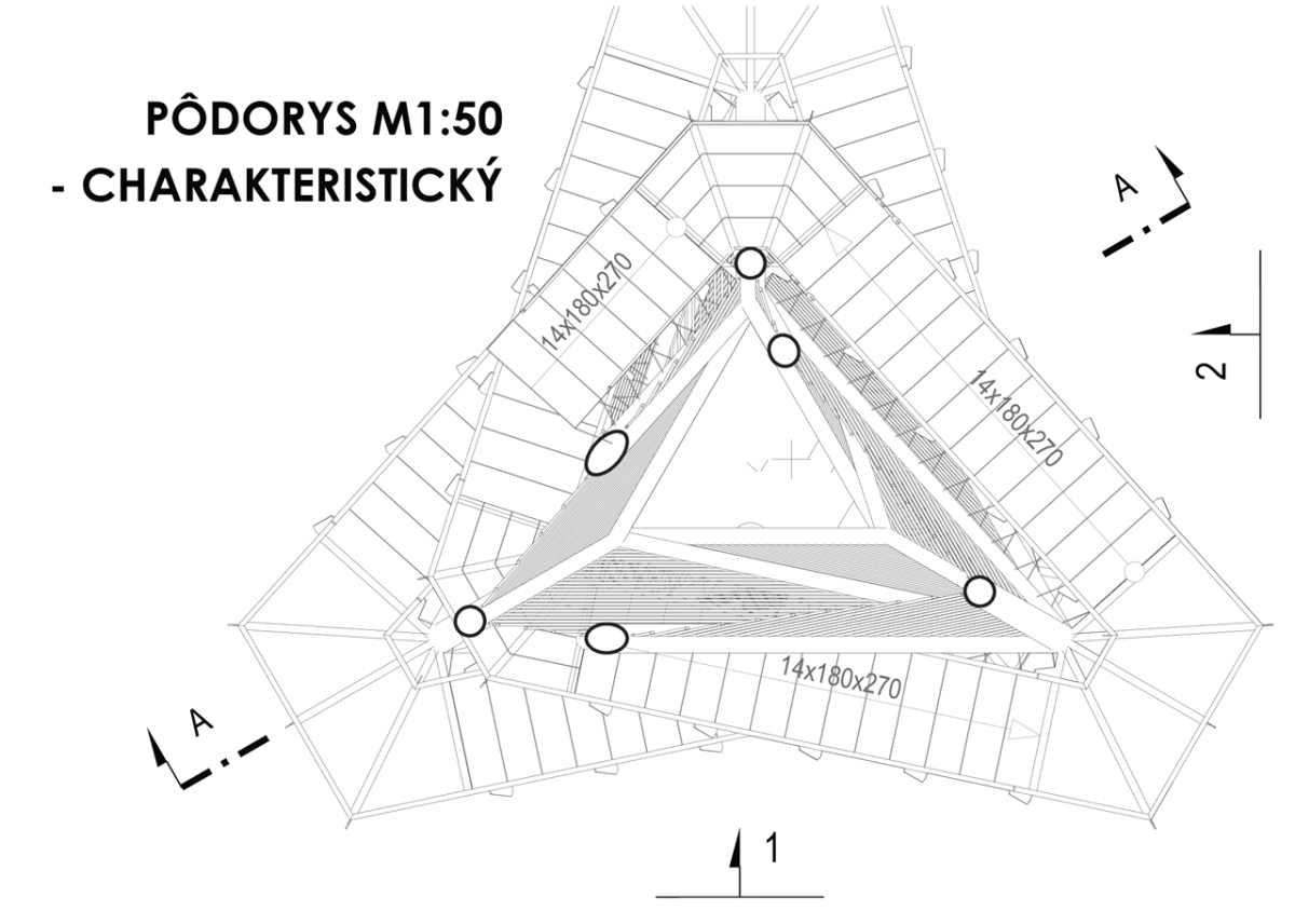 Tomáš Beneš, Vyhliadková věža na Dubni, půdorys charakteristický // 3. místo – foto