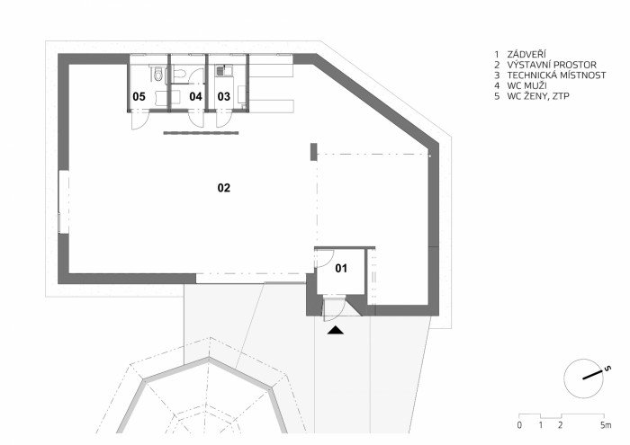 Výstavní galerie STAGE GARDEN, Janca architect / Karel Janča,  půdorys
