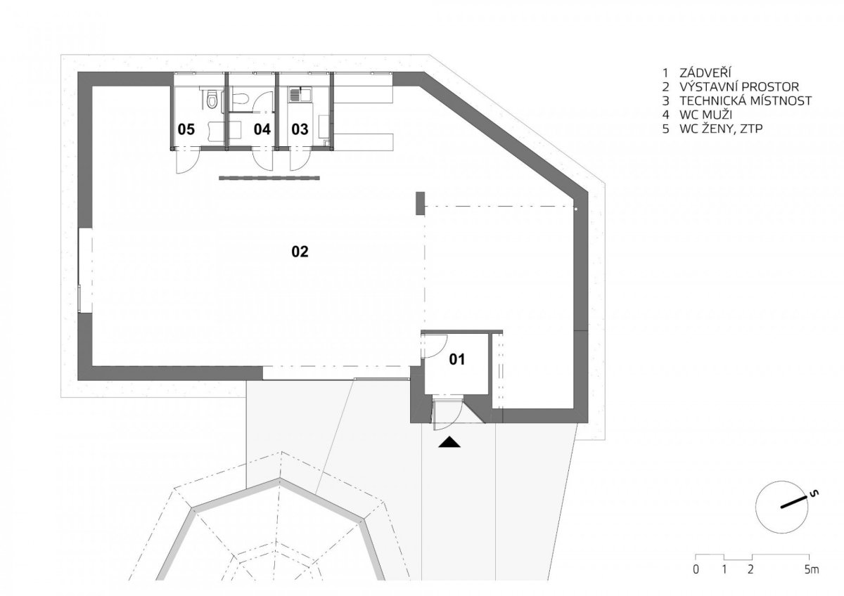 Výstavní galerie STAGE GARDEN, Janca architect / Karel Janča,  půdorys