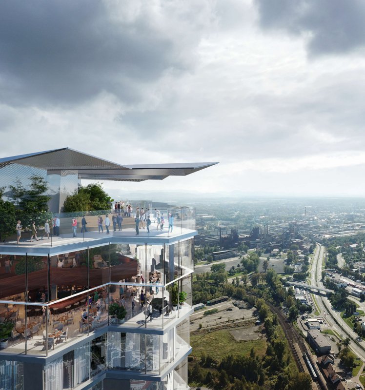 Návrh mrakodrapu Ostrava Tower z dílny studia Chybík+Krištof