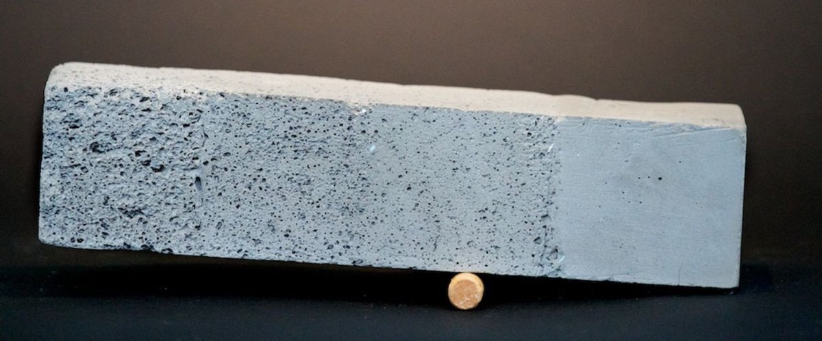 Obr. 33: Ukázka 3D tištěného gradientního betonu, MIT, USA, upraveno autorem,