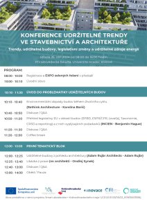 Přijďte se dozvědět víc o udržitelném stavění. V září se v Hradci Králové koná konference o nových postupech i příkladech z praxe.