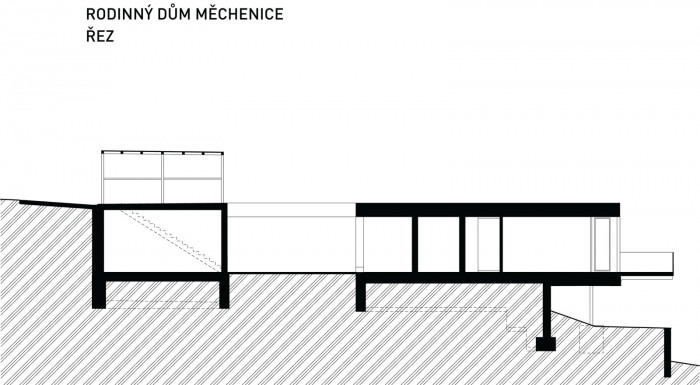 Rodinný dům v Měchenicích, OK Plan Architects - řez