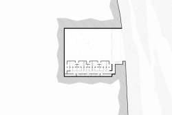CAB ARCHITECTES, sportovní sál v Ariane, říční úroveň, výkres