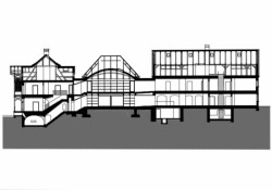 Sídlo firmy Lasvit, ov – a, ov architekti, řez