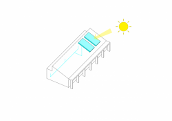 Vladimír Balda architekt, Přízemní dům se slunolamem, solární panely – foto