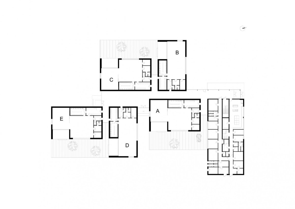 Mateřská školka Za Branou v Pacově, VYŠEHRAD atelier / Pavel Marek, Zdeněk Rychtařík, Jiří Smolík, Martin Šafránek, Tomáš Maceška, půdorys