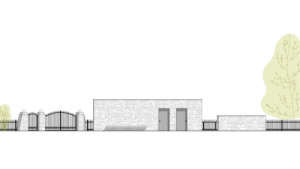 Pohled Jihozápadní (Zázemí hřbitova; bydloarchitekti)
