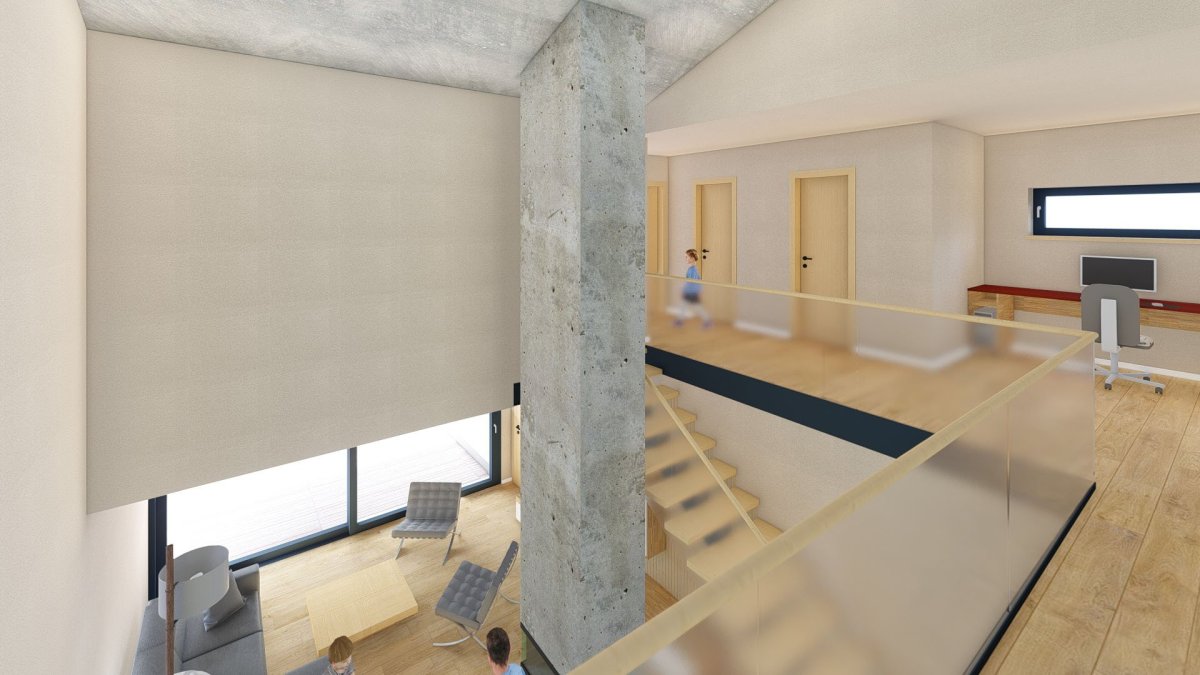 Na předměstí desetitisícového západočeského města roste moderní rodinný dům. Za jeho architekturou stojí Petr Sladký, projekční část zajistila kancelář AW Projekt. (na obrázku vizualizace)