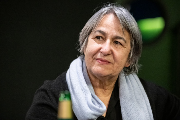 Architektka Anne Lacaton při přednášce v Praze v dubnu 2022