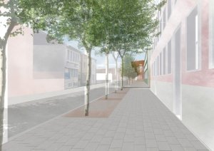 Pardubice: Mlýnský ostrov / 3. místo // re:architekti, pohled od pekáren – foto