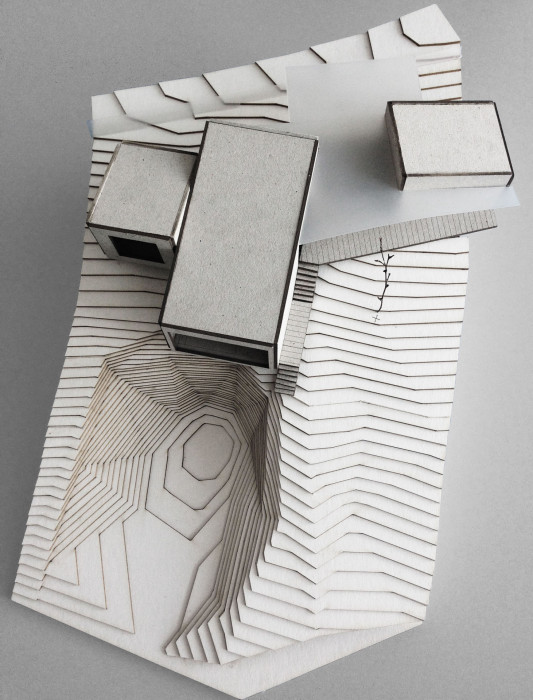 Víkendový dům nad lomem, BLOK architekti, model