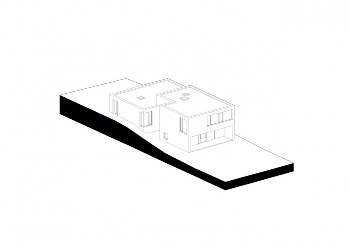 plusminusarchitects, Vrakuňa house, axonometrie – foto