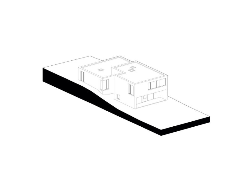 plusminusarchitects, Vrakuňa house, axonometrie – foto