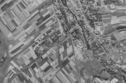 Ortofoto mapa 50. léta - malá políčka před kolektivizací