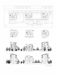 Půdorysy jednotlivých podlaží, pohledy a řezy