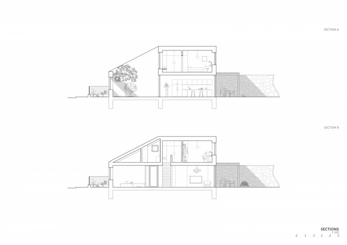 Rodinný dům ve Zlíně od studia NOVÝ architekti, řezy