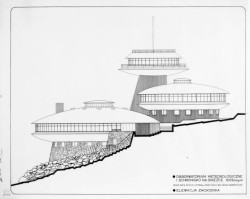 Vysokohorská meteorologická observatoř na Sněžce byla realizována podle návrhu Witolda Lipińského mezi lety 1968 a 1974.
