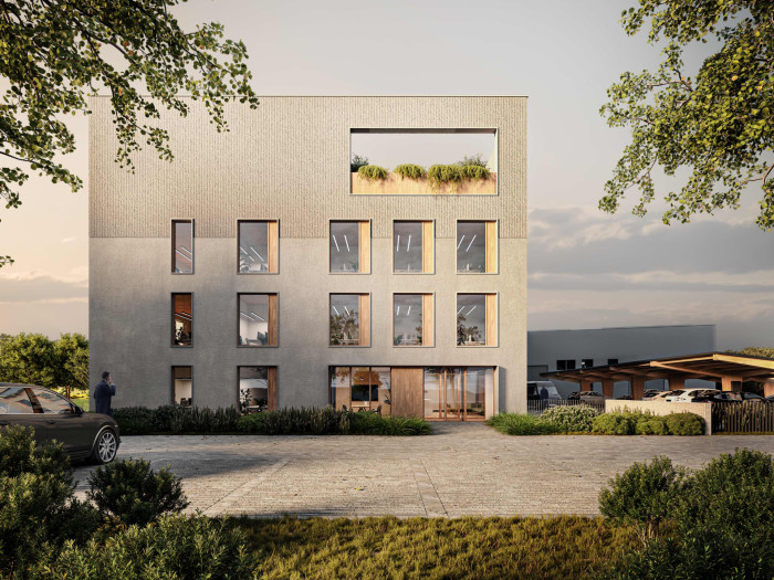 Architektonické studio Perspektiv dokončuje čtyřpodlažní kancelářskou budovu v Českých Budějovicích