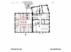 Pivovar Falkenštejn, Atelier Hoffman, půdorys 2NP