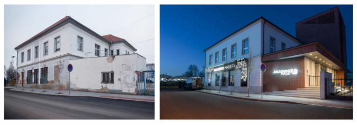 Akademie Madeta, +arch studio - foto před a po rekonstrukci