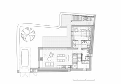 Rodinný dům v Zámecká ulici, půdorys 1NP, Mimosa architekti