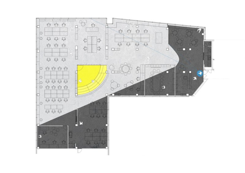 DDB Prague Offices,  půdorys, B² Architecture