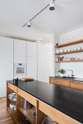 Pohled do kuchyně (Rekonstrukce domu na Břevnově; Mimosa architekti)
