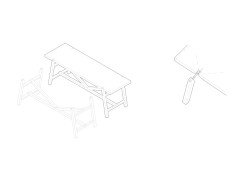 Axonometrie stolu (Vinařství Kolby v Pouzdřanech, ORA)