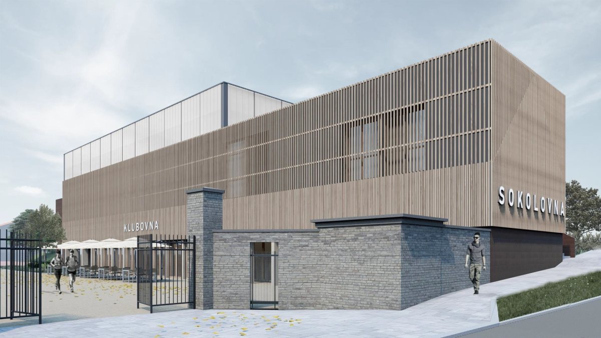 Sokolovna v Řeporyjích, archicraft, vizualizace.