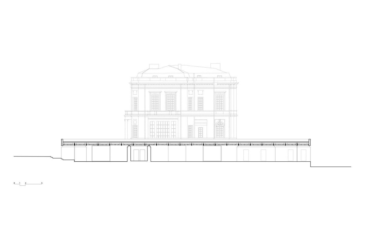 BAUKUNST, Polyvalentní infrastruktura,bokorys, výkres