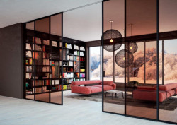 J.A.P., dveře STRONG (sklo planibel, bronz) v posuvném systému PREMIUM – foto