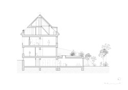 Řez (Rekonstrukce a přístavba k vile v Praze-Vinohradech, PAPUNDEKL ARCHITEKTI)