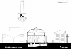 Kotelna Libčice, řez novou kotelnou