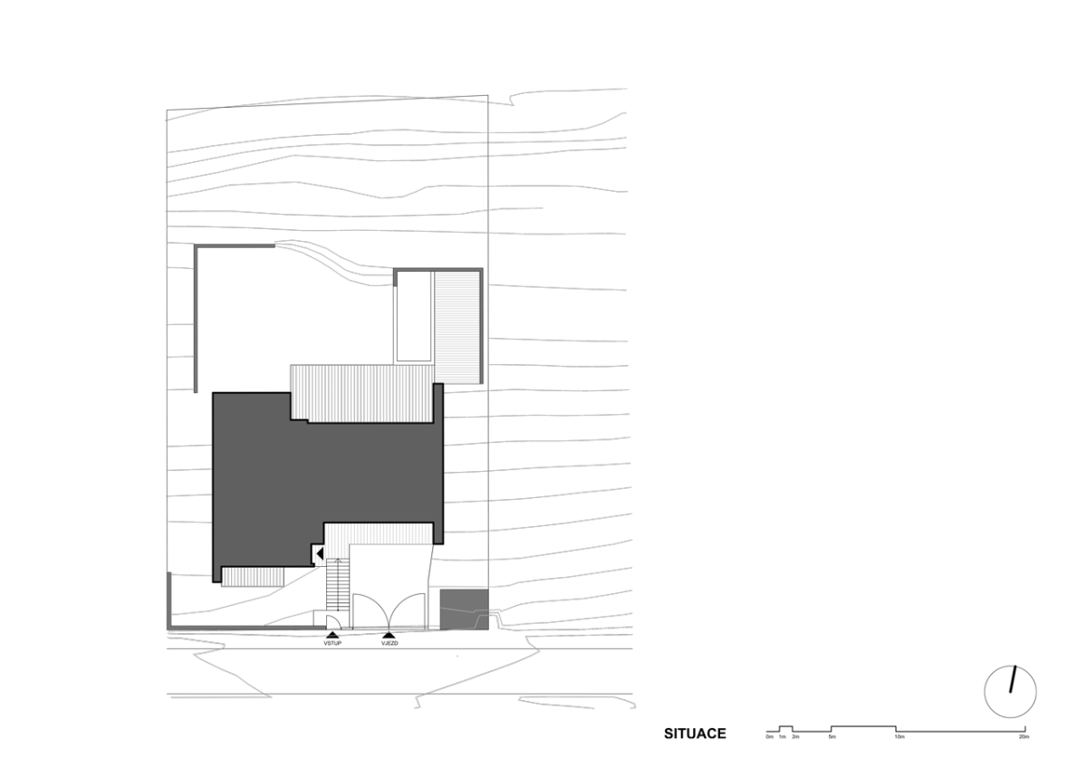 ABM architekti, Vila v Jílovišti, situace – foto