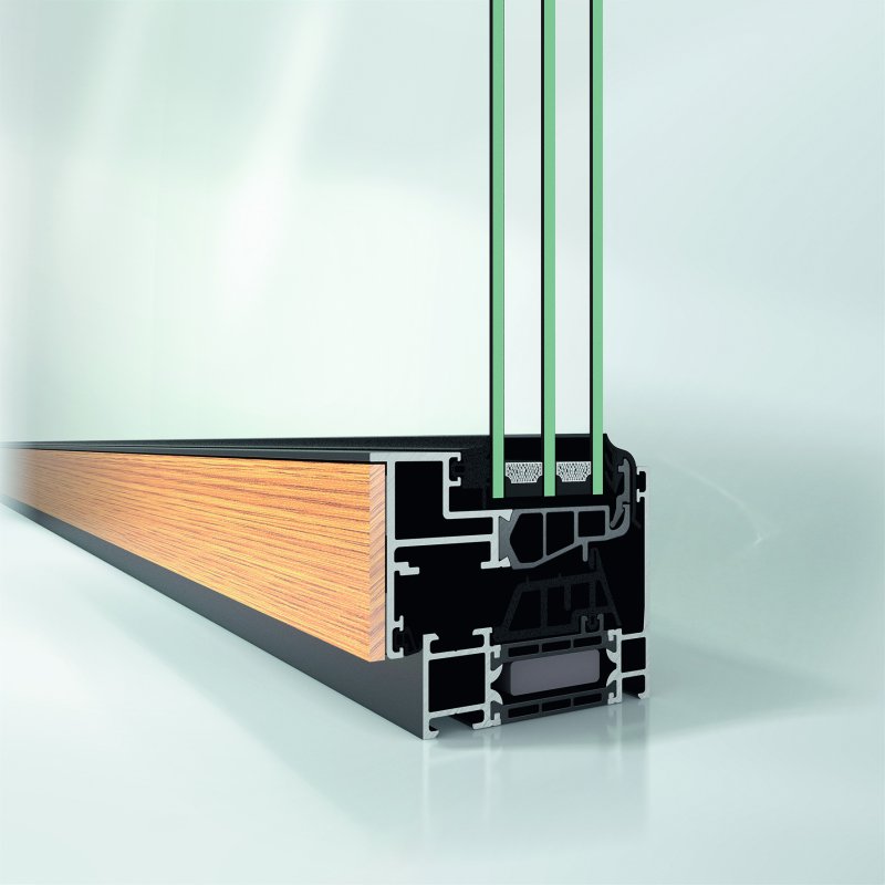 Detail Schüco AWS 75 BS SI WoodDesign
