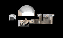 Expozice Skrytý středověk na zámku Bílovec, opus architekti: Řez vizualizace