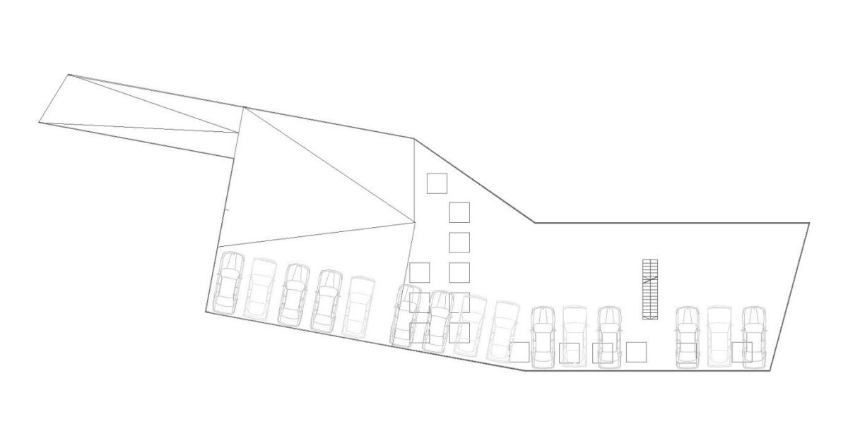 Administrativní budova ve Strančicích, půdorys střechy, Architektura s.r.o.
