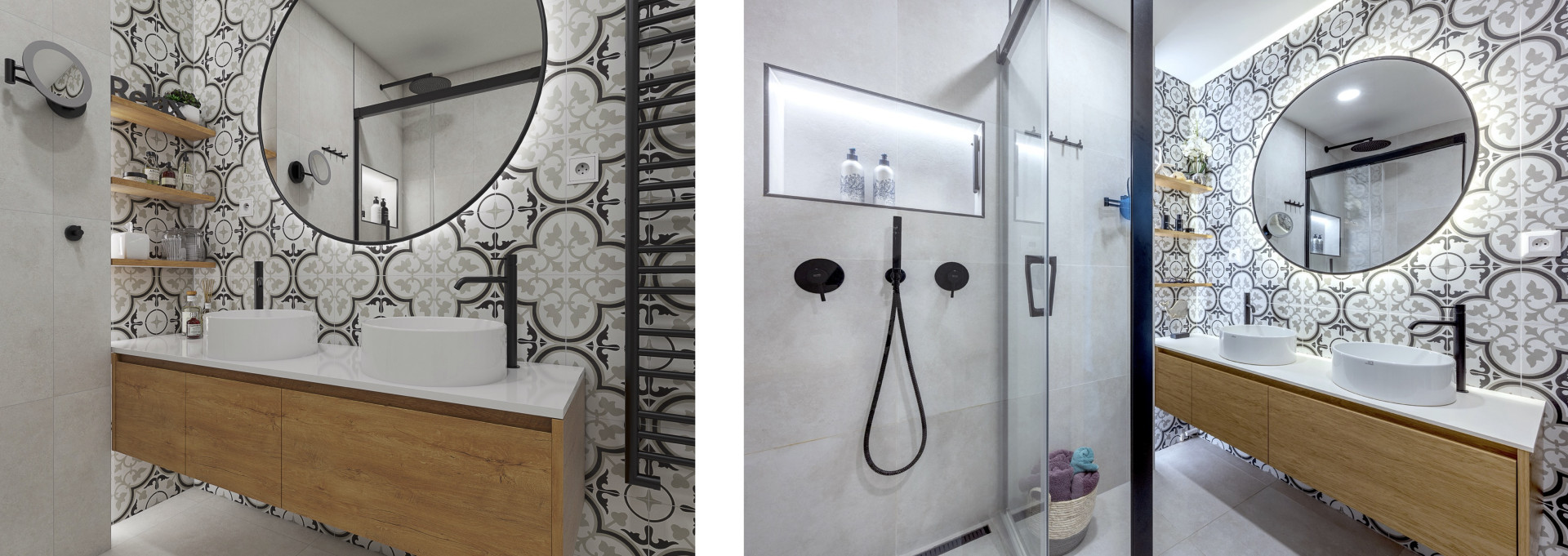 Výsledná realizace odpovídá vizualizaci do posledních detailů (vlevo vizualizace, vpravo realita).