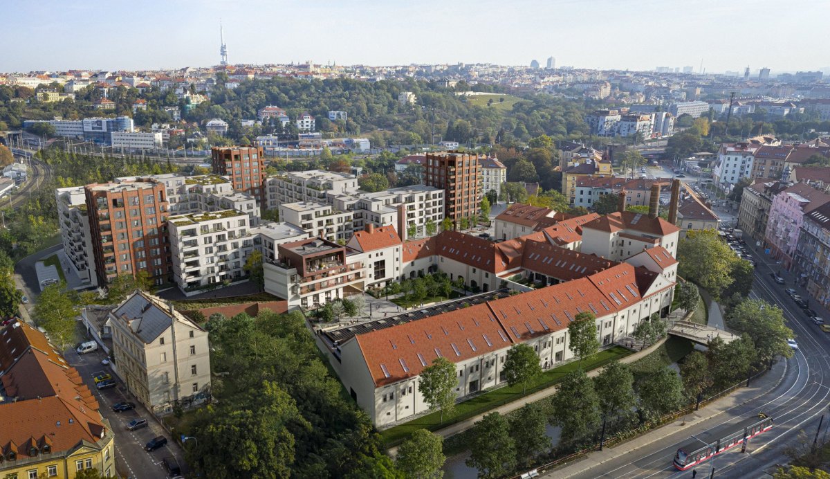 Nový bytový komplex navazuje na bývalý pivovar.