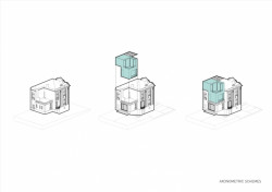 White Concrete Old House, axonometrie, I/O architects