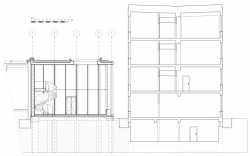 IO Studio, Dostavba atria Provozně ekonomické fakulty ČZU v Praze, příčný řez – foto