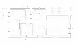 Henkai Architekti, rekonstrukce bytu s knihovnou v Opavě, stav po rekonstrukci, výkres