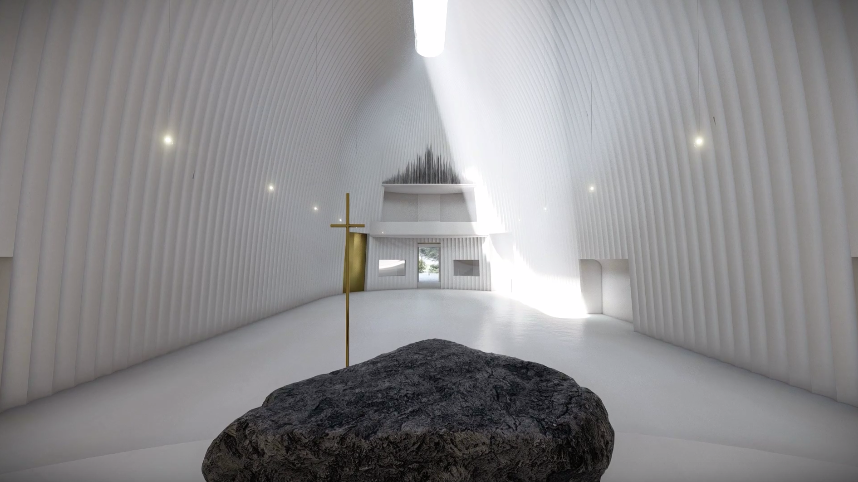 Zdeněk Fránek navrhl pro římskokatolickou farnost Neratovice nový kostel, vizualizace.