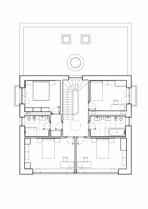 Vila Hrázní, Atelier RAW / Tomáš Rusín, Ivan Wahla, půdorys 2NP