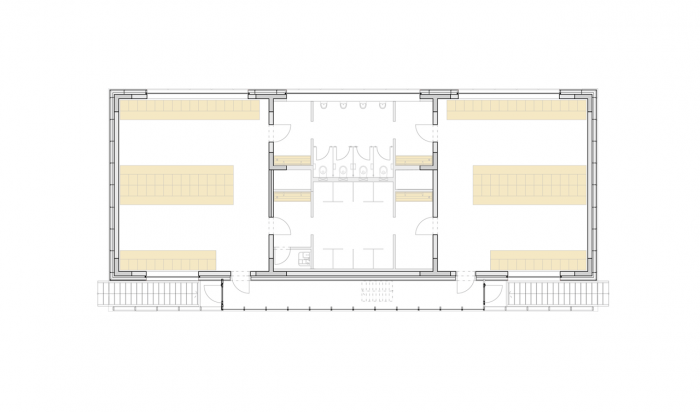 IXA, Šatny Wikov, půdorys 2. NP – foto